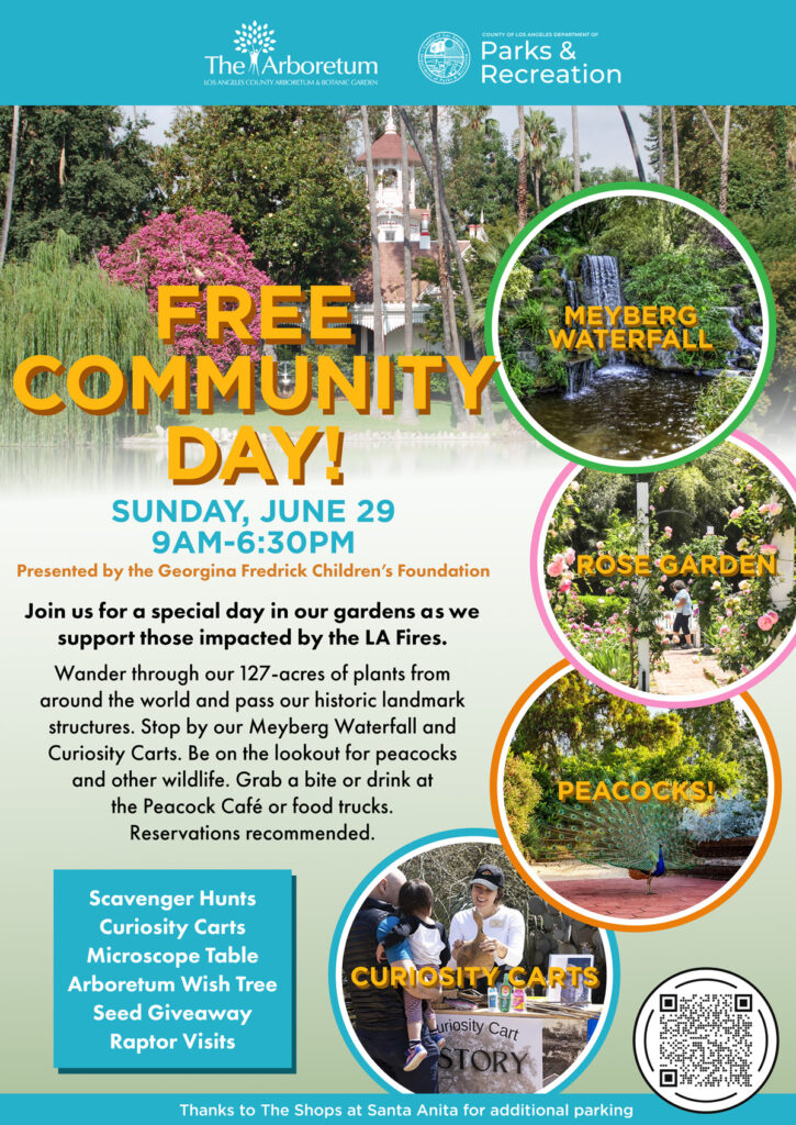 free community day at the Arboretum on June 29th