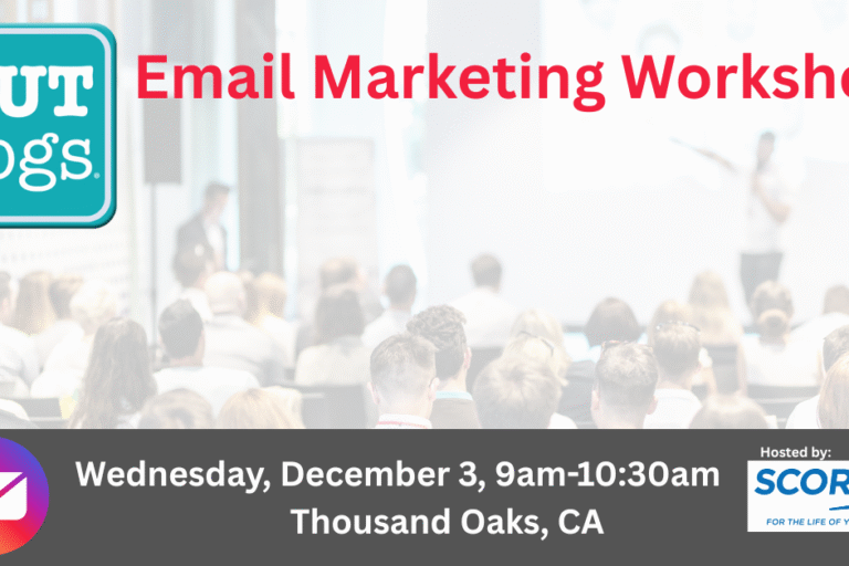 HUTdogs email marketing workshop banner for December 3