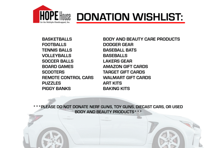 toy drive for hope house flyer with Longo Toyota