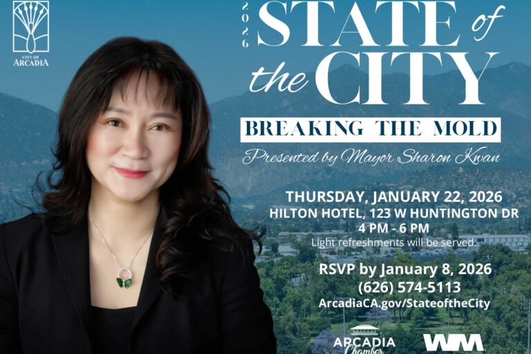 city of arcadia state of the city address invite for Mayor Sharon Kwan
