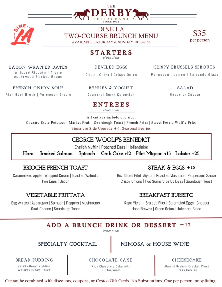 DineLA Derby menu