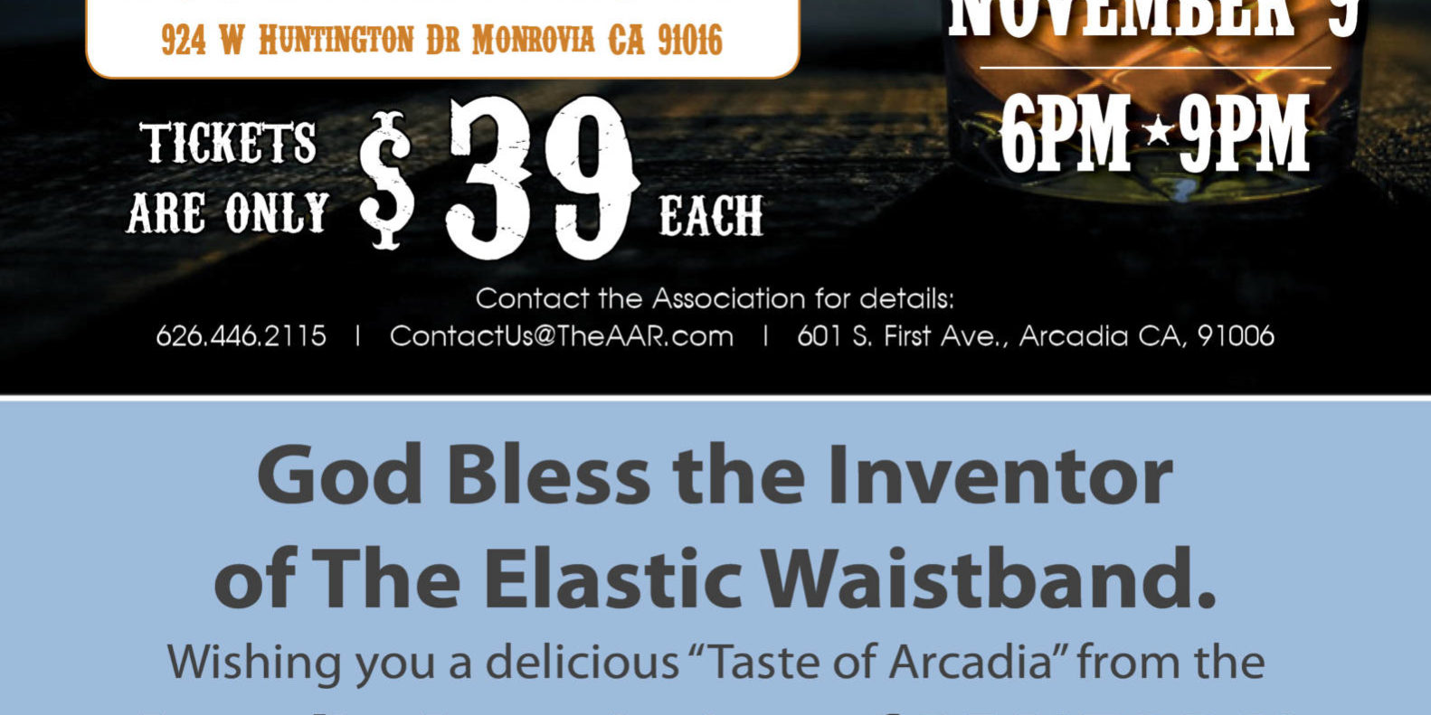 2017 Taste of Arcadia Ad AAR the AAR's Smokin Jack flyer