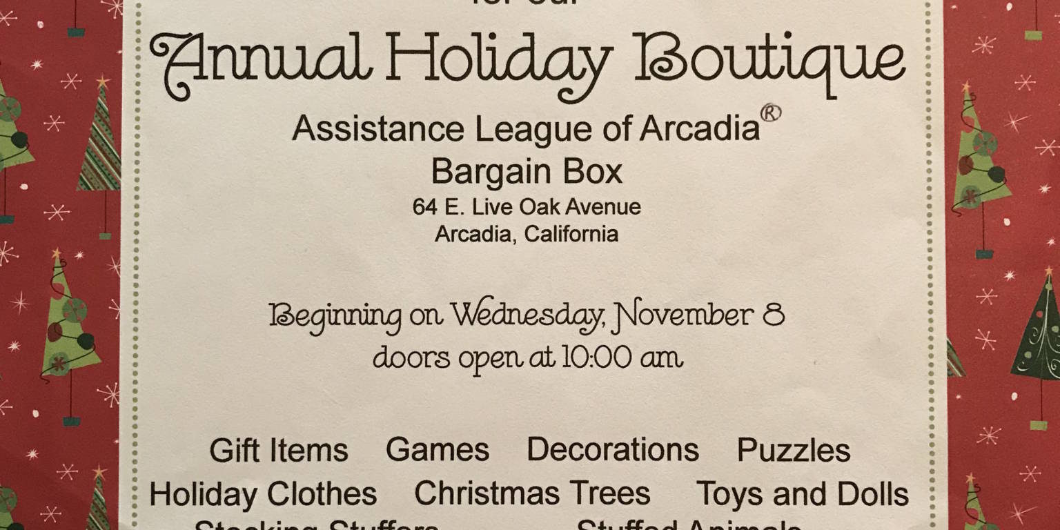 the Bargain Box's holiday boutique flyer