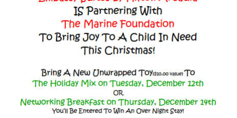 Embassy Suites toys for tots toy drive flyer