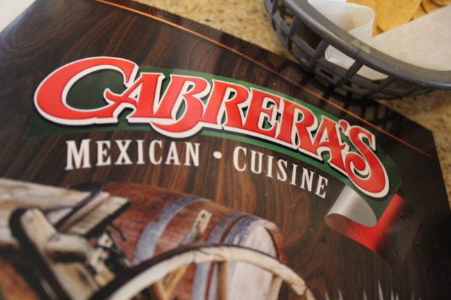 IMG_5221 a menu for Cabrera's restaurant