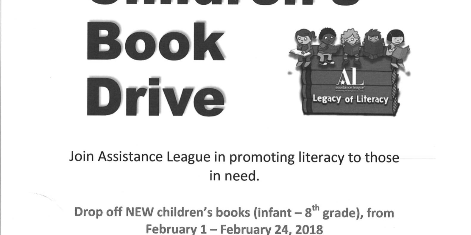 Assistance League's book drive flyer