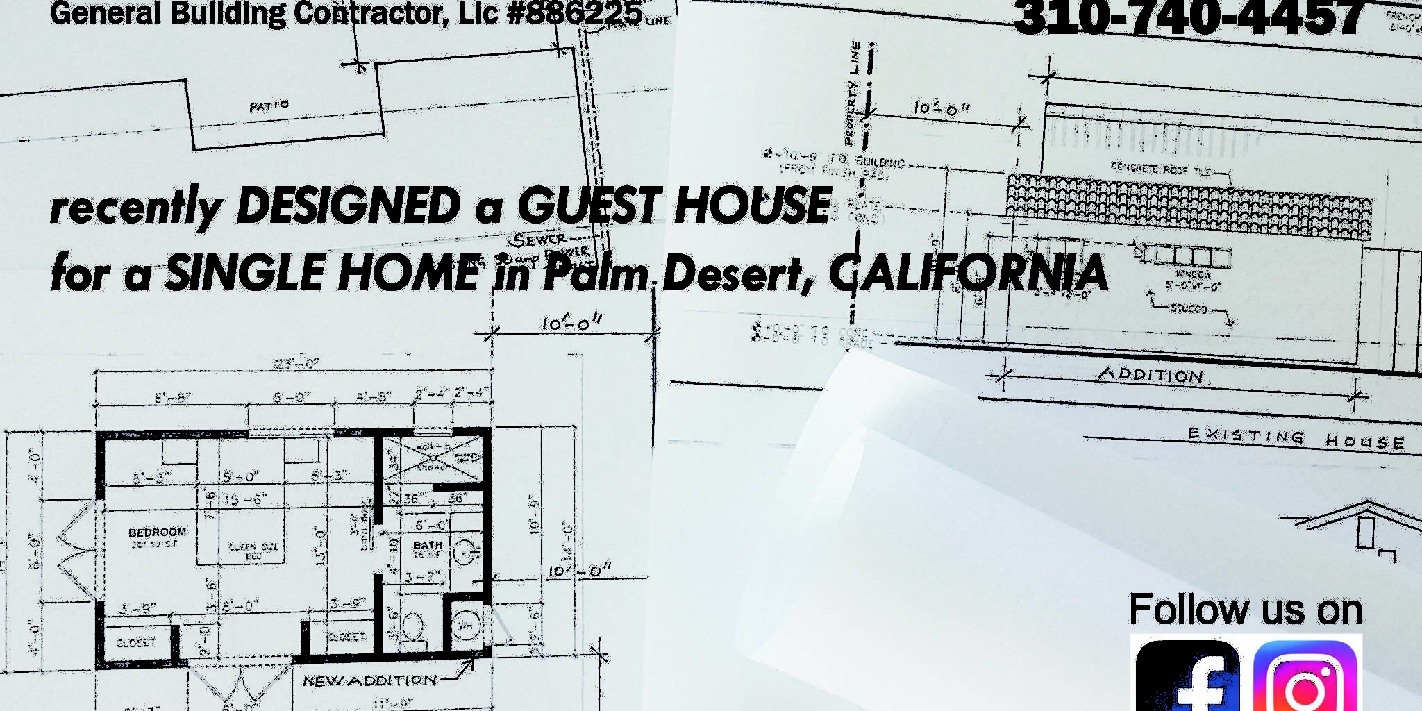 Erenay Design Build designed guest home blueprint with information