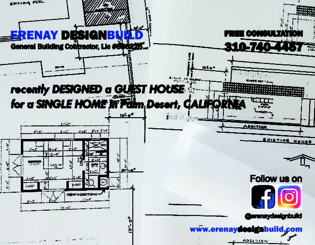 Erenay BuildDesign Erenay Design Build designed guest home blueprint with information