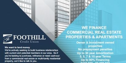 Foothill Credit Union finances and real estate promotions flyer