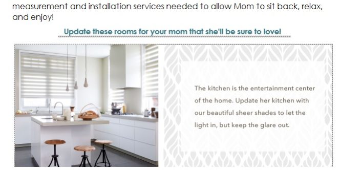 Budget Blinds mother's day promotional flyer