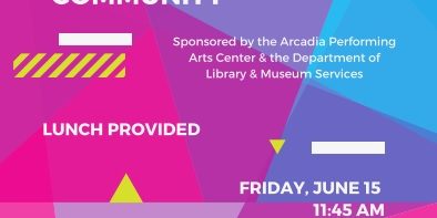 conversation about arts in our community for the Arcadia Public library