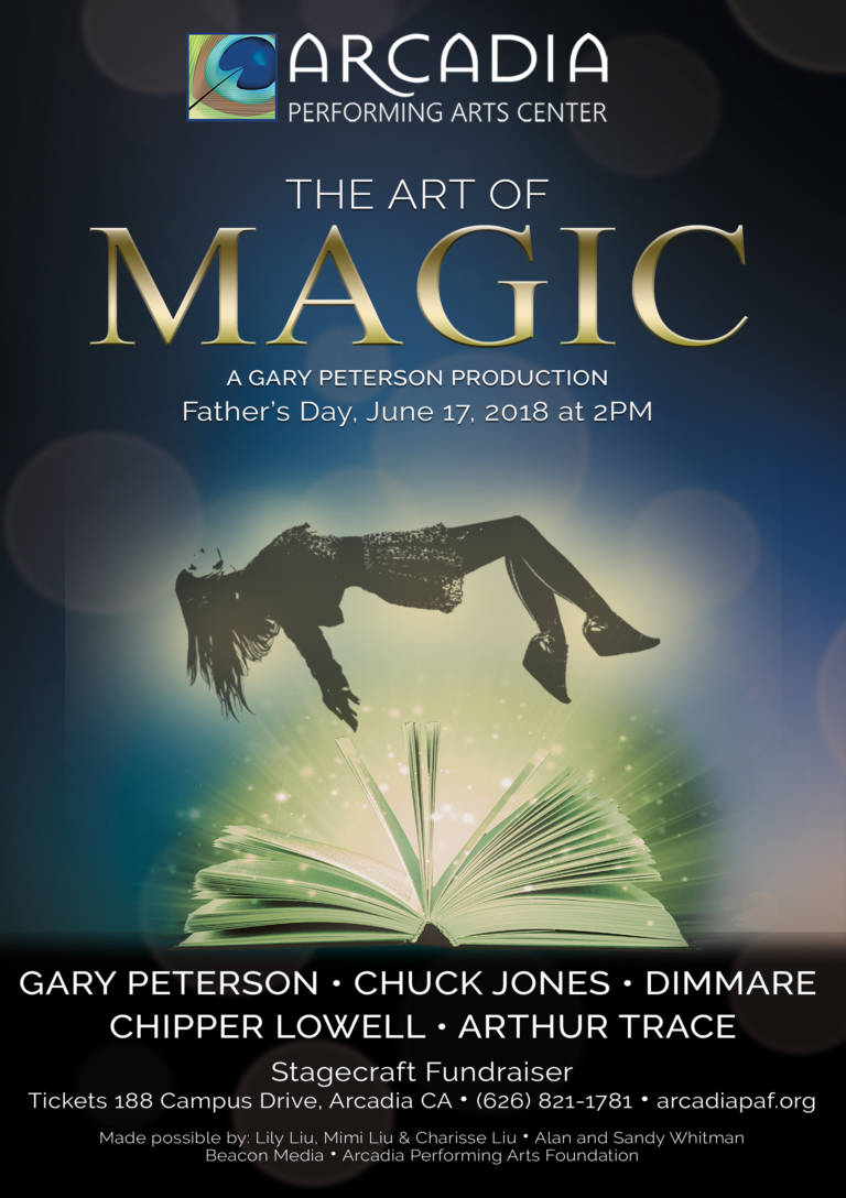 Magic Poster 2018 Arcadia Performing Arts the art of magic flyer for the Arcadia Performing Arts Center