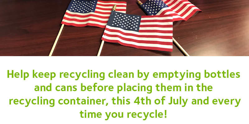 waste management empty recycling bottles for 4th of july