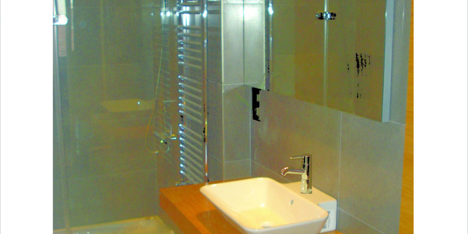 Erenay Design Build flyer showing a bathroom shower and sink