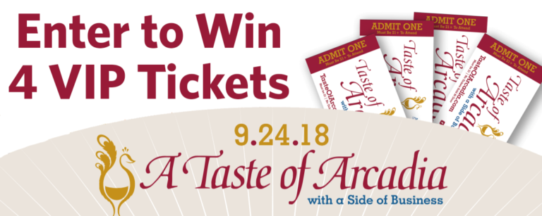 Taste – Win a VIP Table graphic enter to win banner for Taste of Arcadia 2018