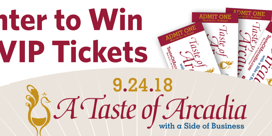 enter to win banner for Taste of Arcadia 2018