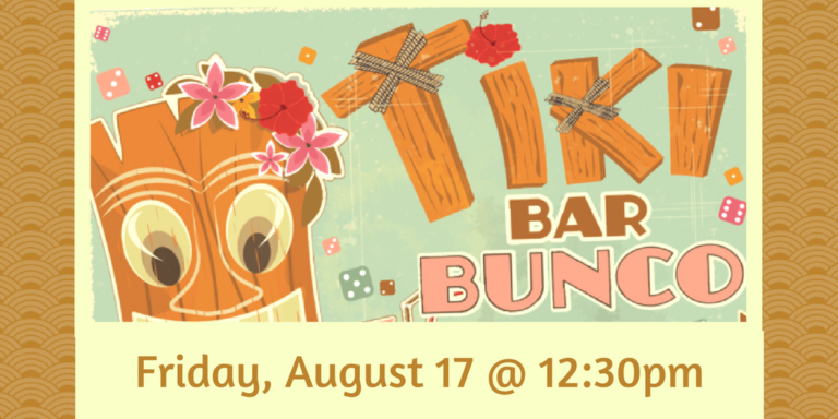 Tiki Bar bunco Tiki Bar Bunco at the Arcadia Community Center flyer