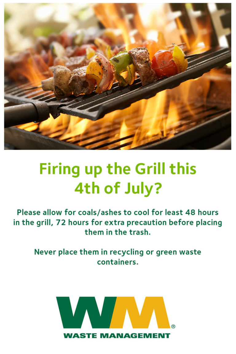 Waste Management tips for using your grill on the 4th of July