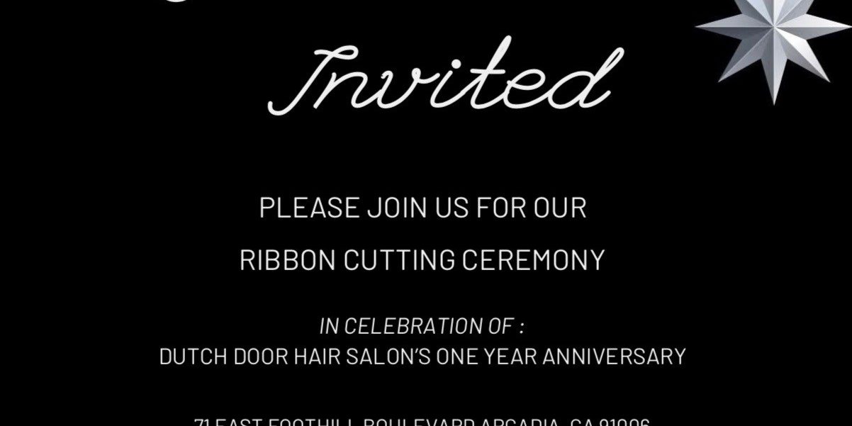 Dutch Door Hair Salon ribbon cutting flyer