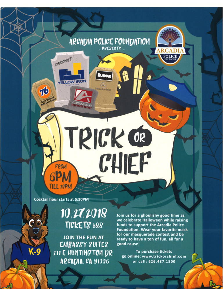 Arcadia Police Foundation trick or chief