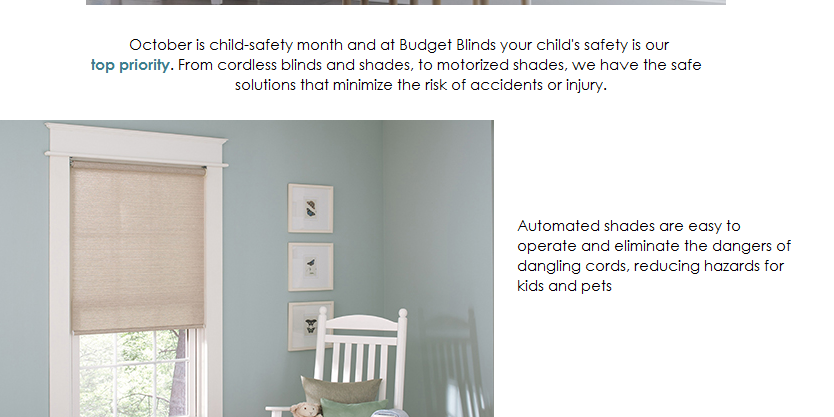 Budget Blinds keep your child sae
