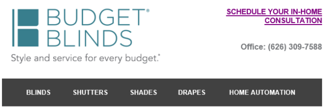 Budget Blinds headers