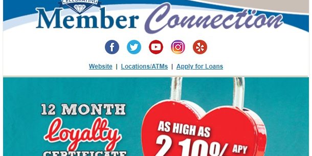 Foothill Credit Union 12 month loyalty certificate