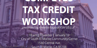 San Gabriel Valley Economic Partnership CA Competes Tax Credit Workshop