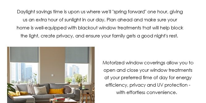 Budget Blinds prepare for daylight savings