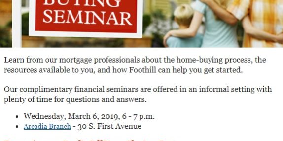 Foothill Credit Union home buying seminar