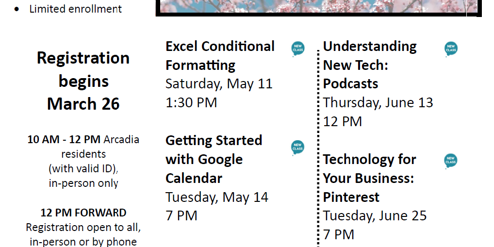Computer Learning Classes City of Arcadia