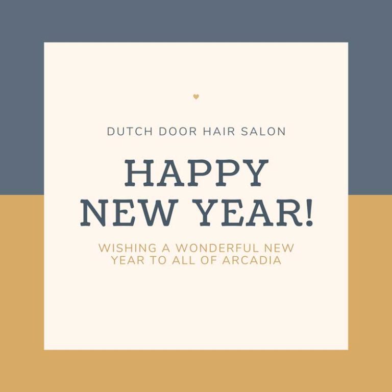 Dutch Door Hair Salon says happy new year