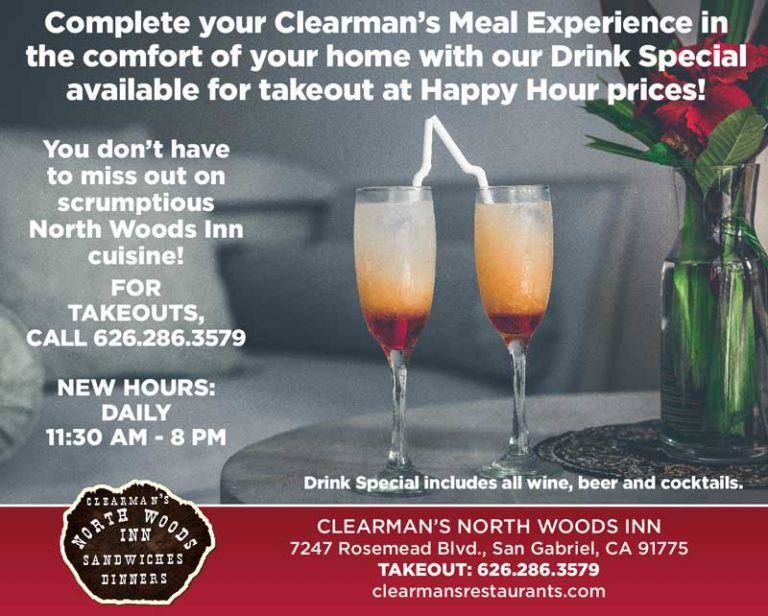 NW_SG_Drinks_Takeout-Eblast-01 Clearman's North Woods Inn gives a complete meal experience