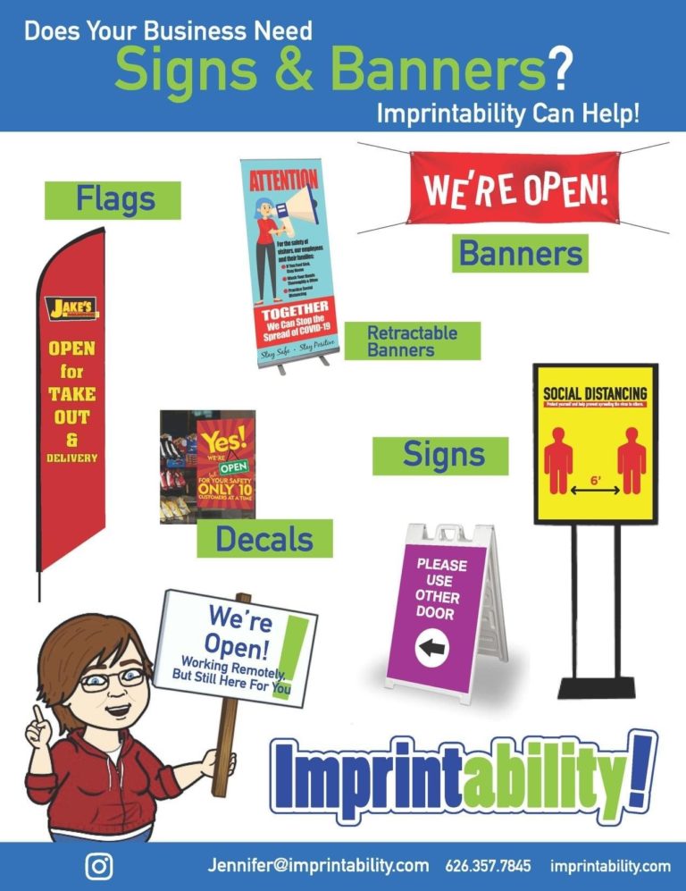 Imprintability signs and banners