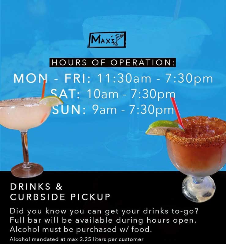 Max's Mexican Cuisine Hours of Operation 