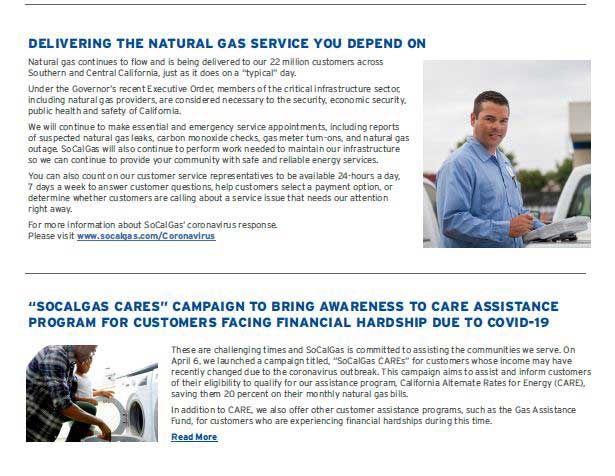 SoCalGas Delivering Natural Gas Service 