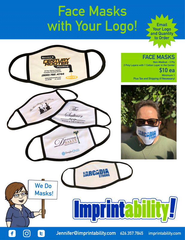 Imprintability has face masks with your logo