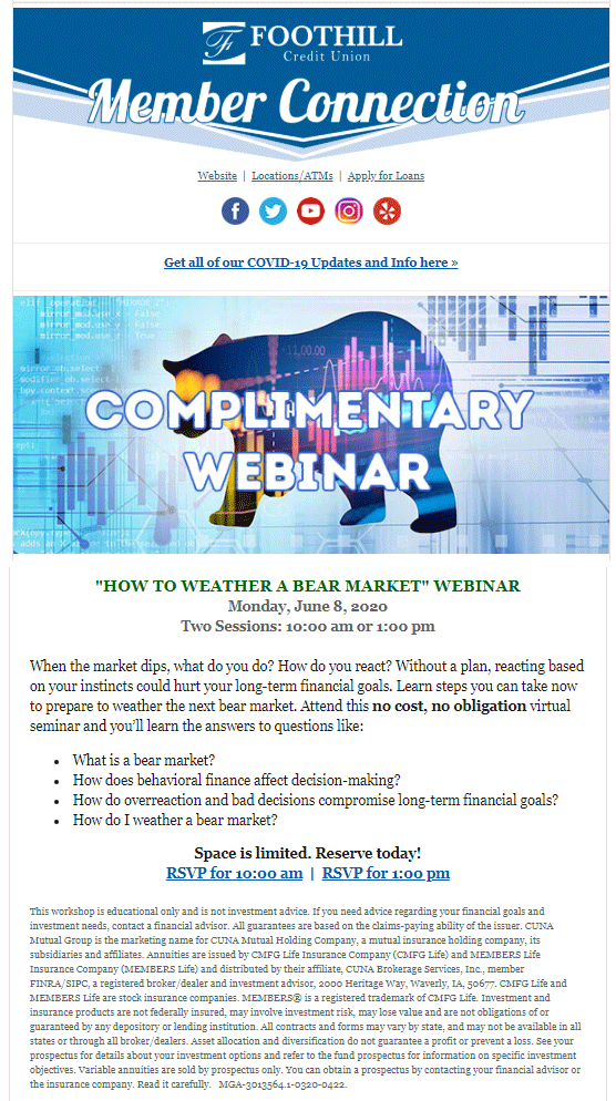 Foothill Member Connection Complimentary Webinar 