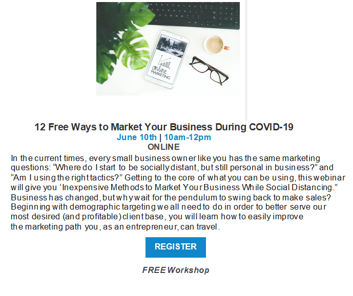 Score Webinar 12 Free Ways to Market Your Business during COVID