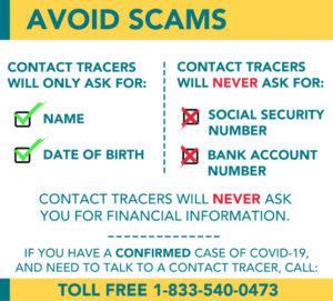 Avoid contact tracer scams 