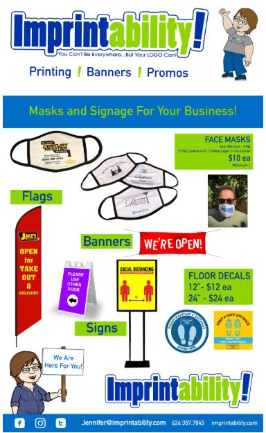 Imprintability masks and signage for your business 