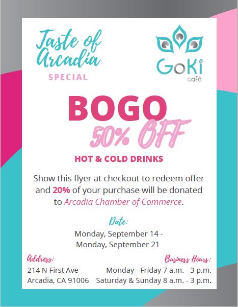Goki Cafe buy-one-get-one Taste flyer 