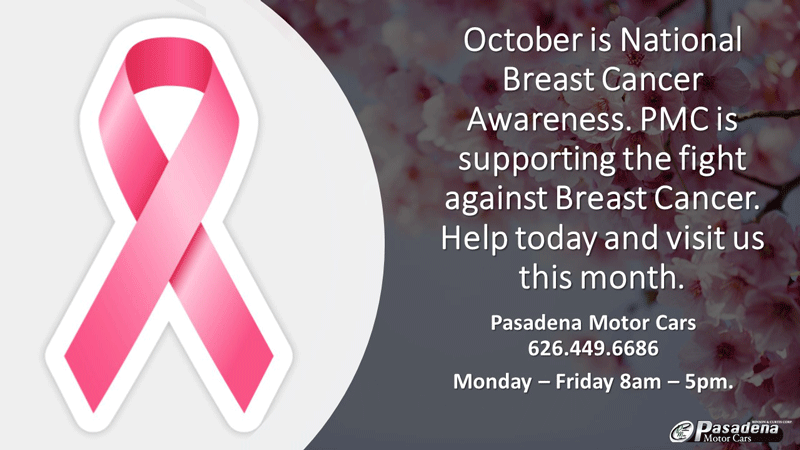 Pasadena Motor Cars Supports Breast Cancer Awareness 