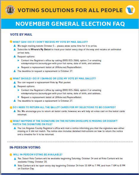 November General Election Voter Information 