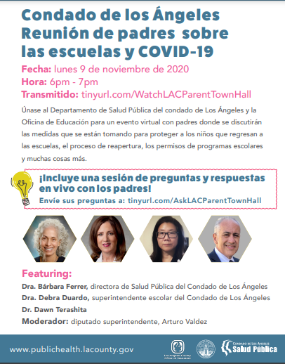 LA County Parent Town Hall Event Spanish