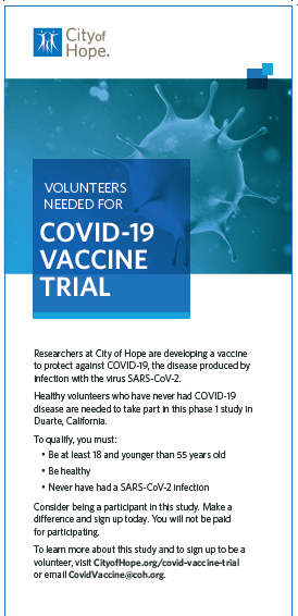City of Hope Vaccine Trial for COVID-19