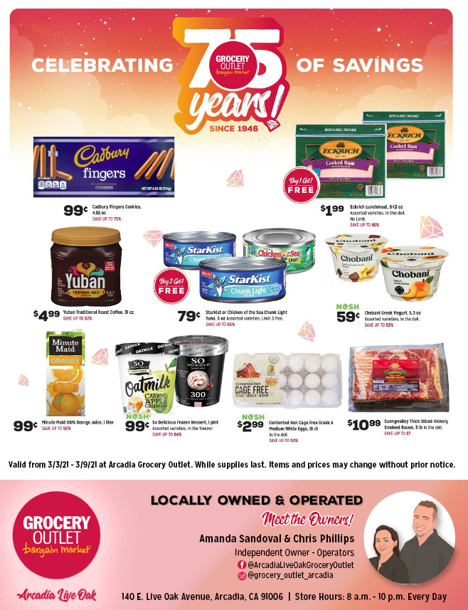 Grocery Outlet 75 years of savings 