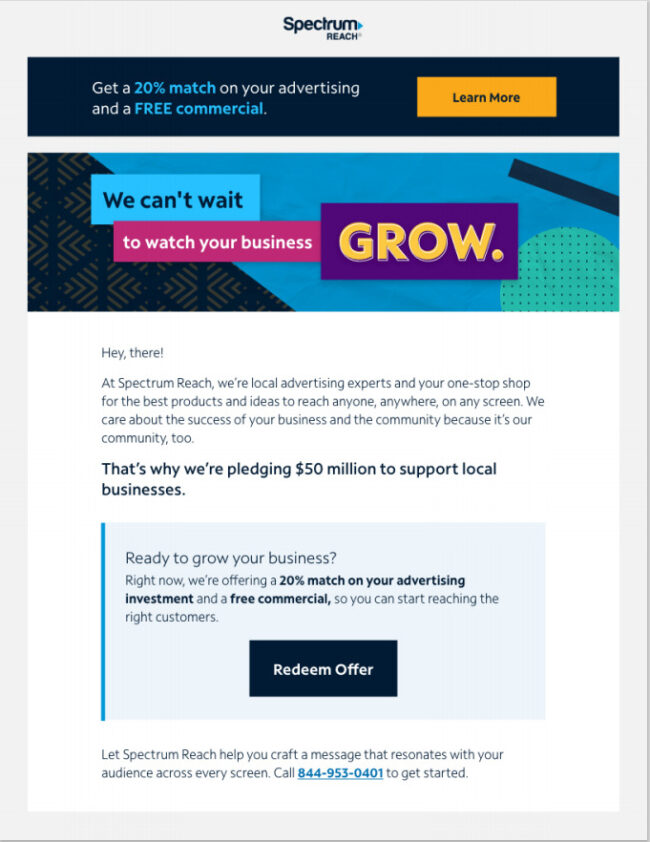 Spectrum Reach grow your business flyer