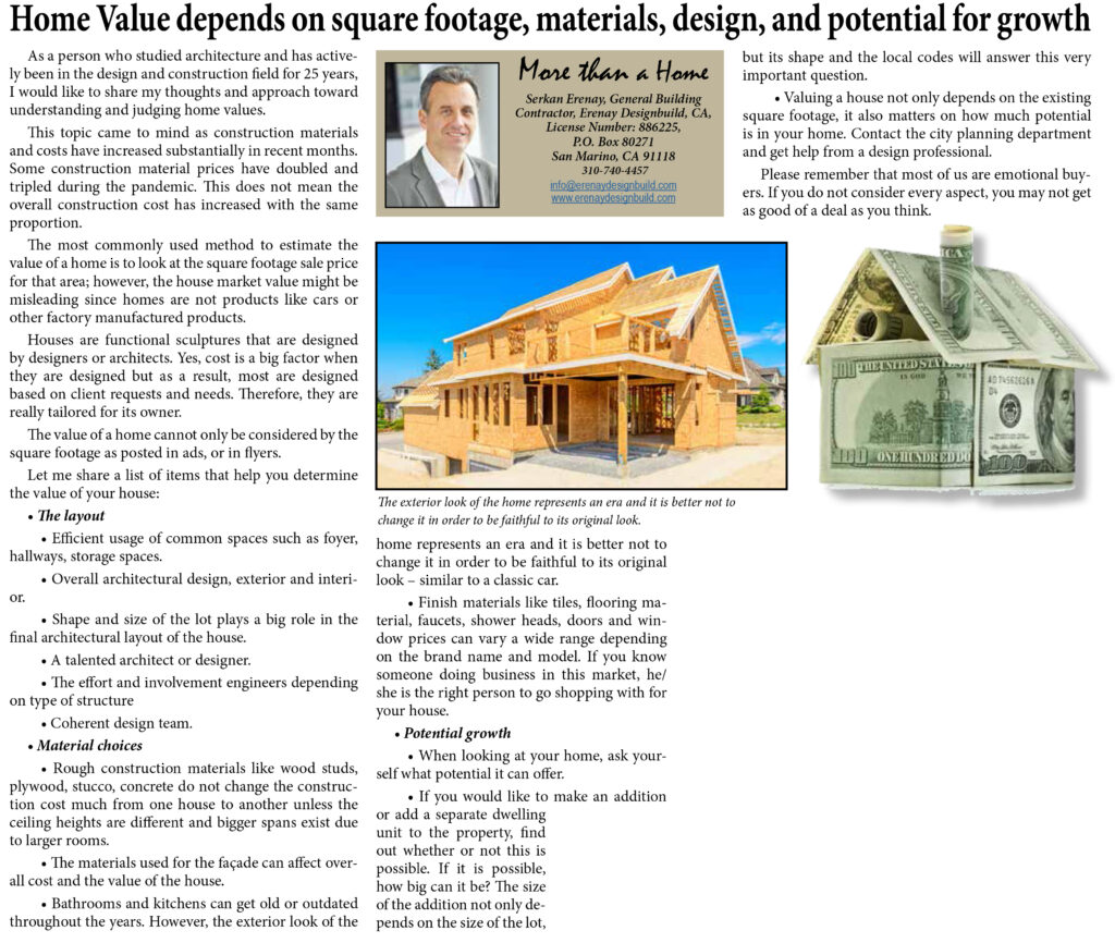 Erenay Design Build Understanding Home Values Article