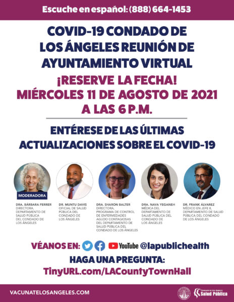 LA County COVID-19 Town Hall flyer in Spanish
